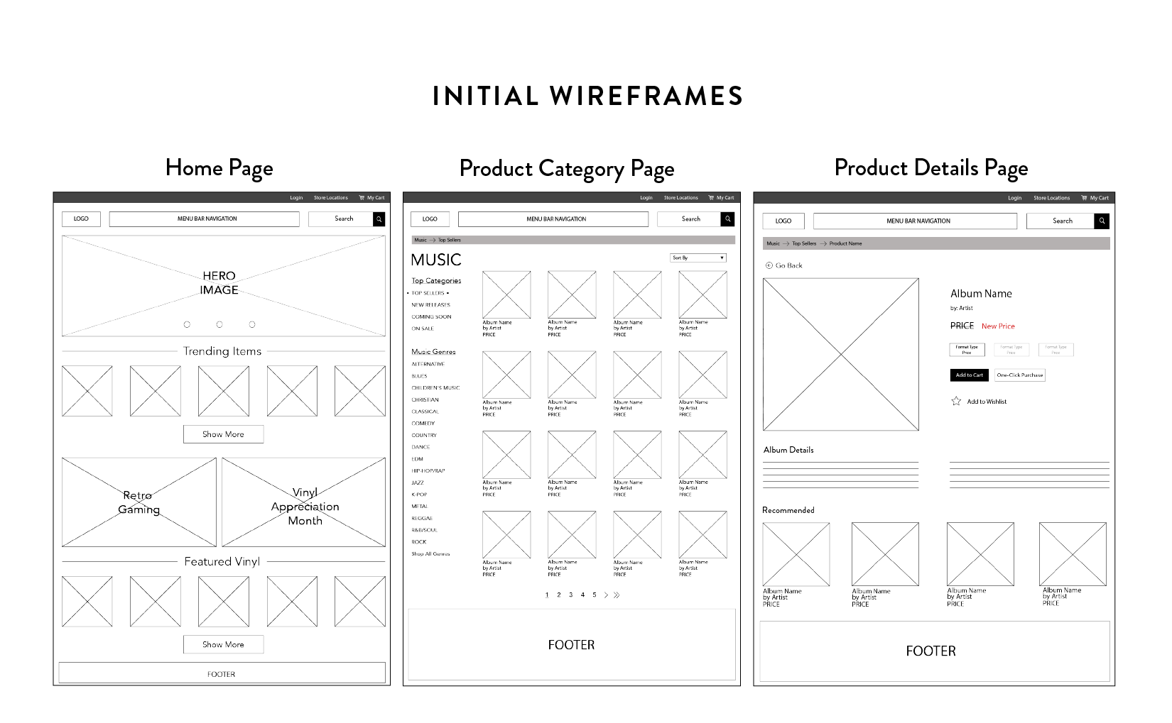 Graywhale Initial Wireframes