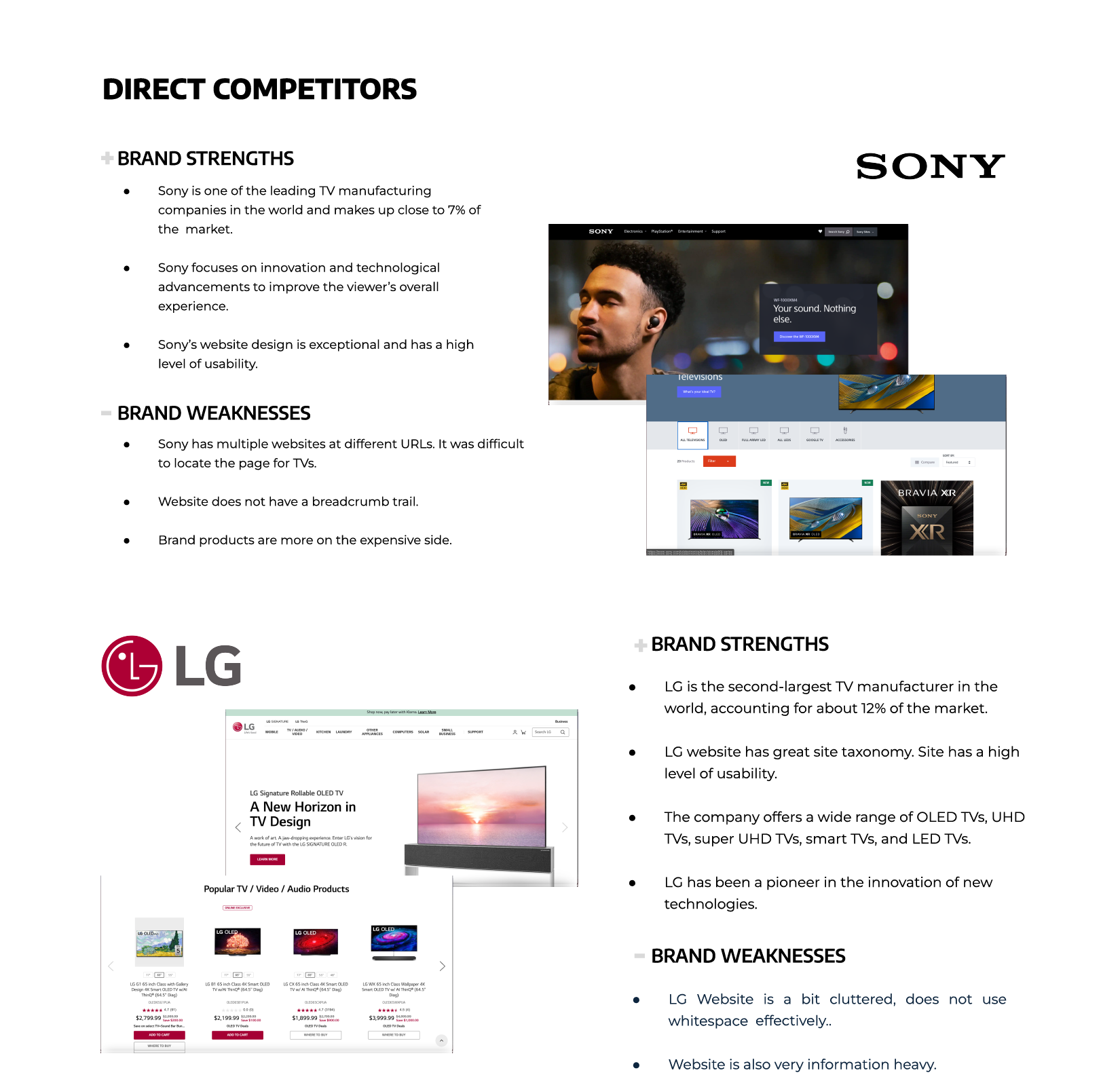 Research Direct Competitors for Samsung TV 