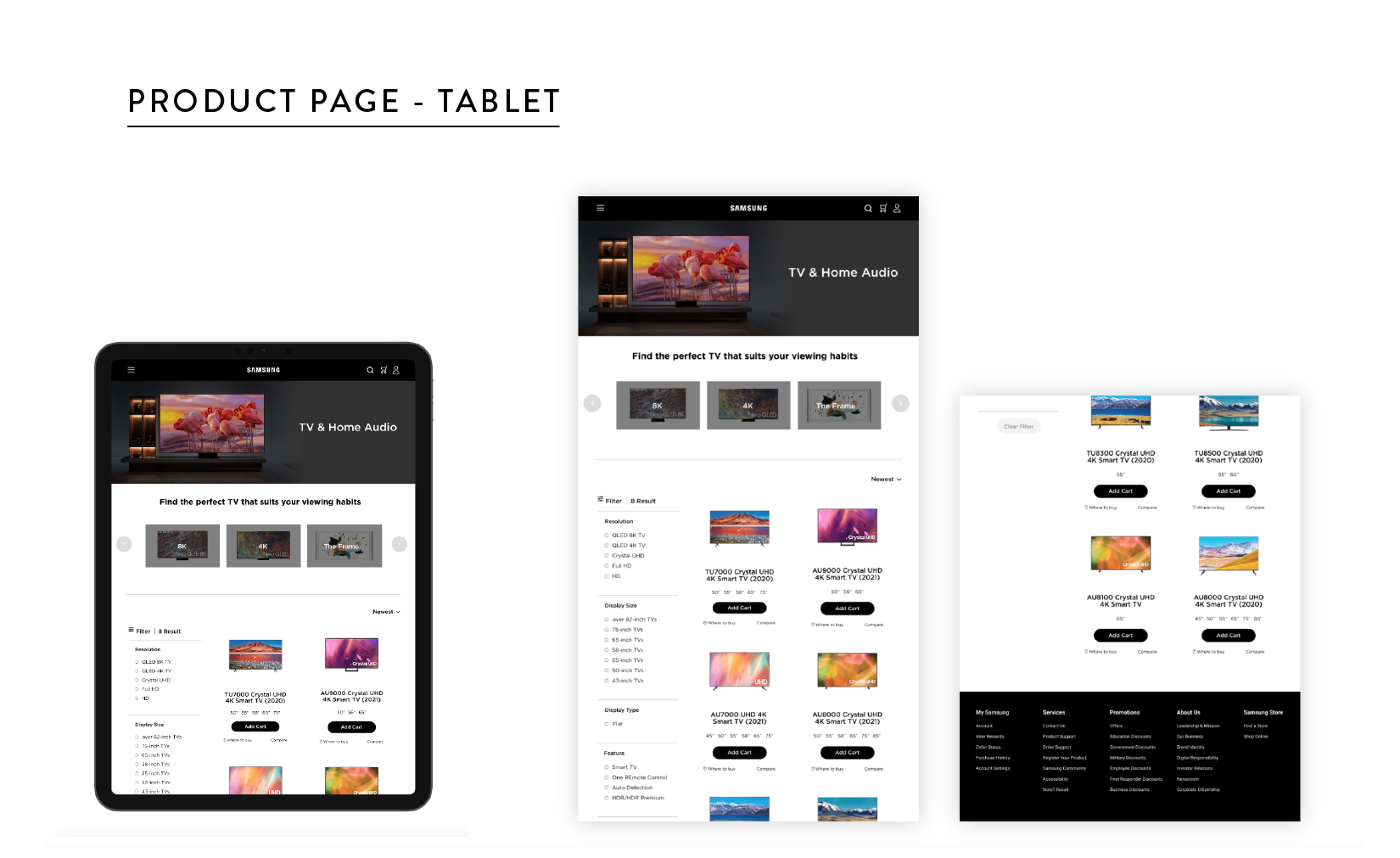 Samsung TV Tablet Product Page