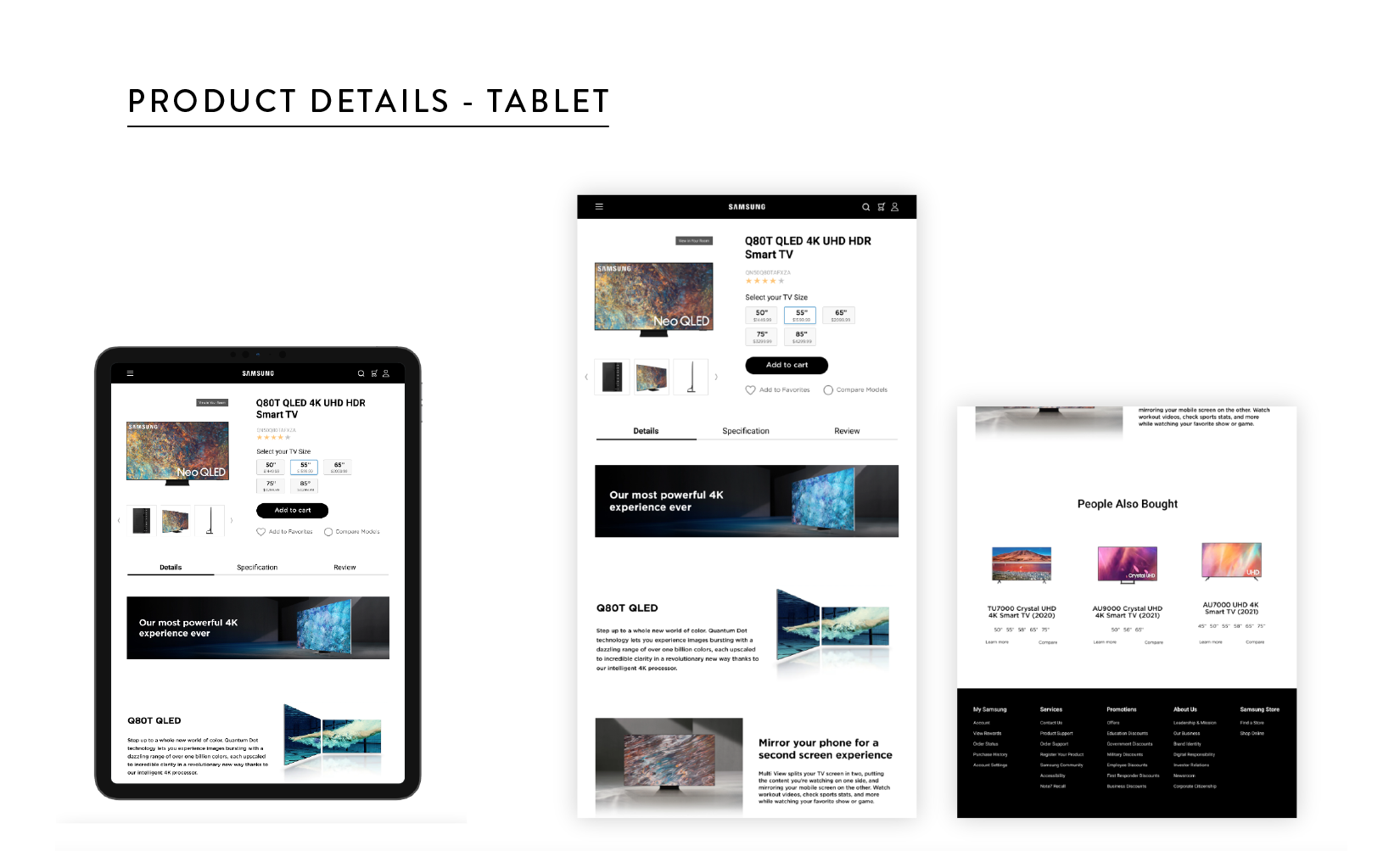 Samsung TV Tablet Product Details Page