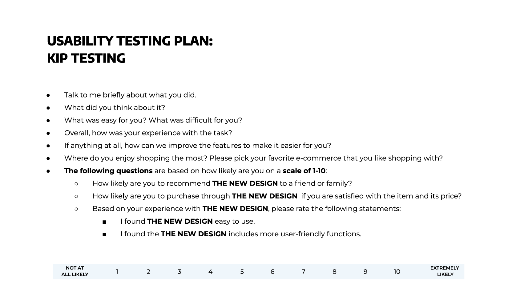 Usability Testing Plan - KIP Testing